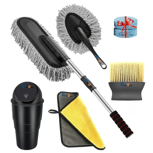 GaxQuly 5 Pcs Microfiber Car Duster Accessories Kit with Scratch & Lint Free Duster || Interior & Exterior Car Cleaning Detailing Best Tools Best for Cars, SUVs, Sedan, Car Cleaning Kit (5) - Image 1