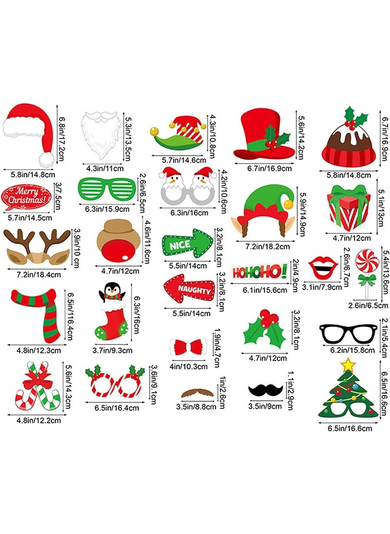 HANSAMU Christmas Inflatable Frame Selfie Family Reunions Photo Booth Props Supplies for Christmas Party Family Activities and Entertaining New Year Props32 Pcs Props1 Frame  - Image 3