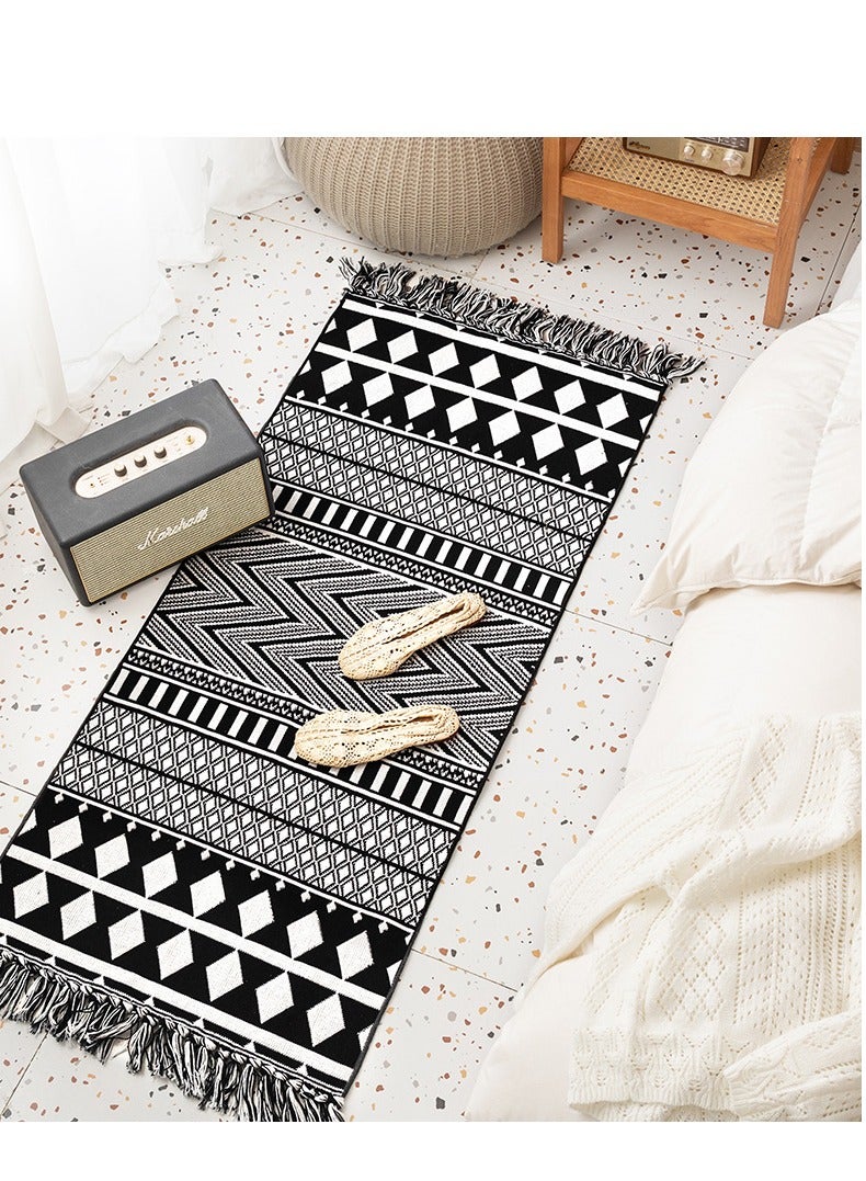 MIXDE Tassel Woven Rug Carpet,Boho Geometric Pattern Rug,For Home Hallway Living Room Bedroom Laundry,60x130CM - Image 2