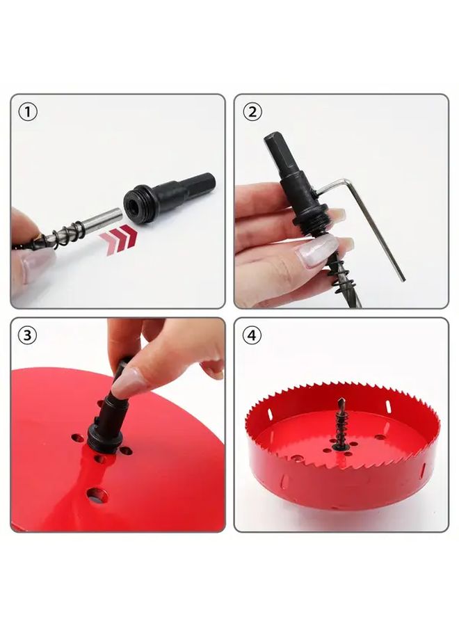 6 Inch Metal Hole Saw Kit 1 Set Includes 2 Drill Bits No Electricity Or Battery Needed - Image 4
