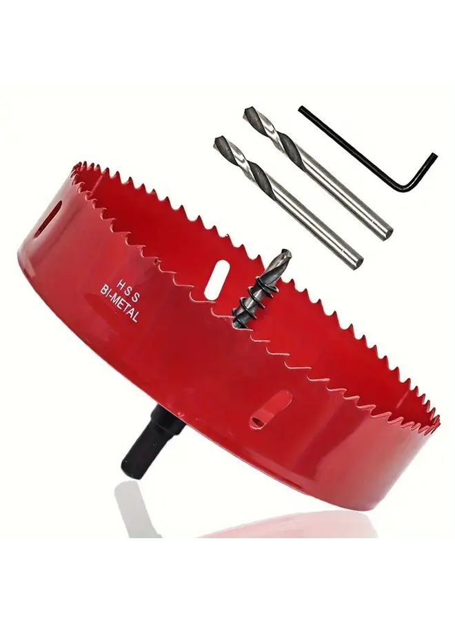 6 Inch Metal Hole Saw Kit 1 Set Includes 2 Drill Bits No Electricity Or Battery Needed - Image 1