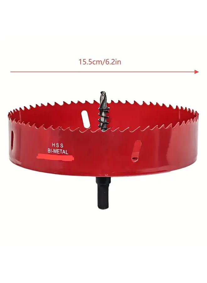 6 Inch Metal Hole Saw Kit 1 Set Includes 2 Drill Bits No Electricity Or Battery Needed - Image 2