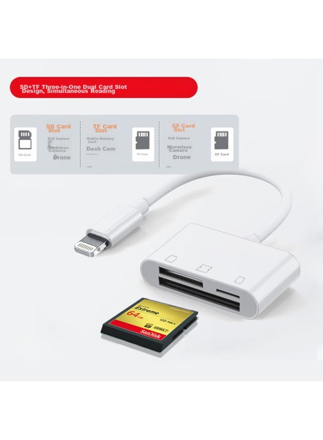 Linkstone Liantuo, Apple Phone Card Reader, Cf Card Storage Card Camera, Iphone External Tf/sd Memory Card, Lightning Card Reader, Otg Adapter, Three-in Transfer Converter - Image 3