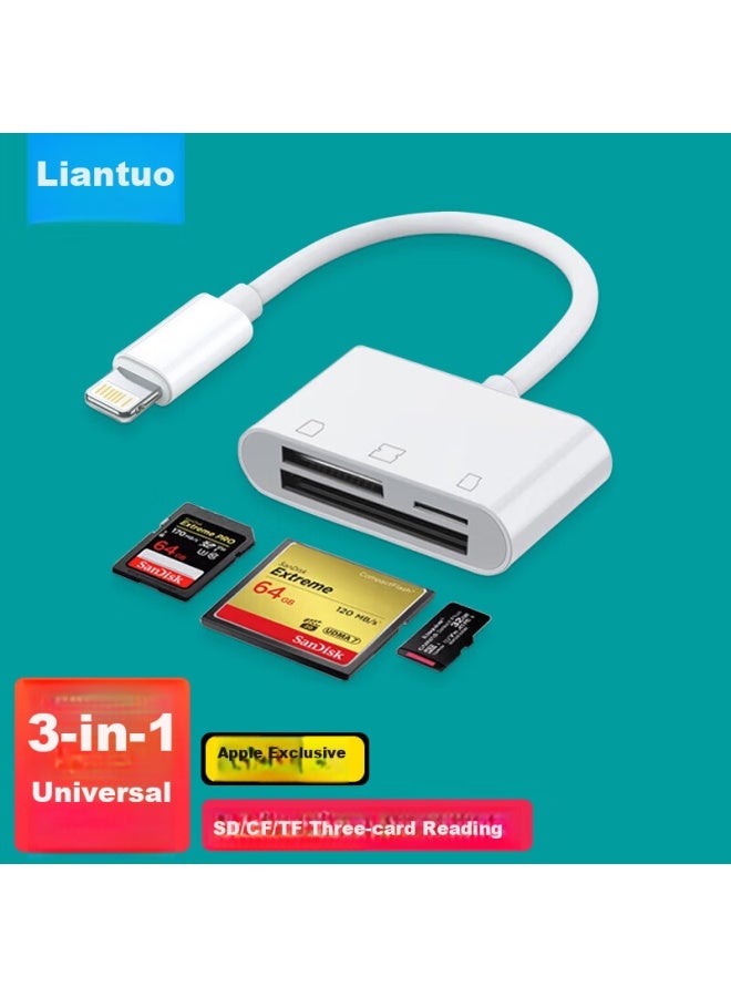 Linkstone Liantuo, Apple Phone Card Reader, Cf Card Storage Card Camera, Iphone External Tf/sd Memory Card, Lightning Card Reader, Otg Adapter, Three-in Transfer Converter - Image 4