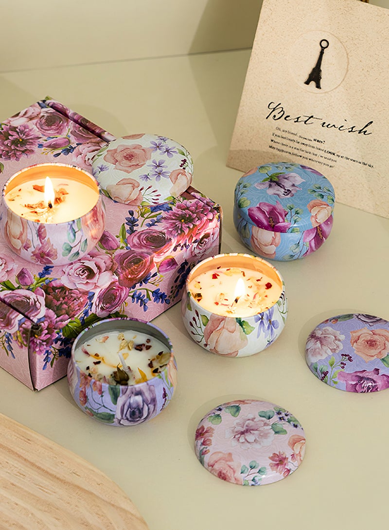 Scented Candles, 4 Pack Aromatherapy Candles with Essential Oil, Soy Candles for Home Scented, 48 Hours Lasting Burn, Ideal for Birthday Bridesmaid, Housewarming (Spring Flower) - Image 2