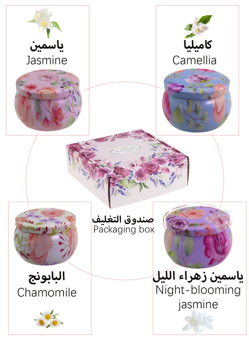 Scented Candles, 4 Pack Aromatherapy Candles with Essential Oil, Soy Candles for Home Scented, 48 Hours Lasting Burn, Ideal for Birthday Bridesmaid, Housewarming (Spring Flower) - Image 3