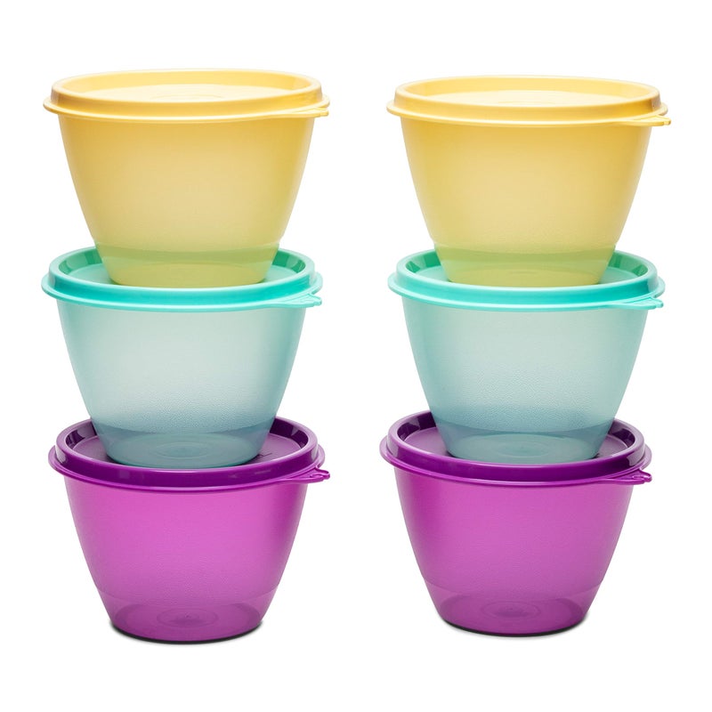 Tupperware Plastic Container - 400ml  6 Pieces  Multicolour - Image 1