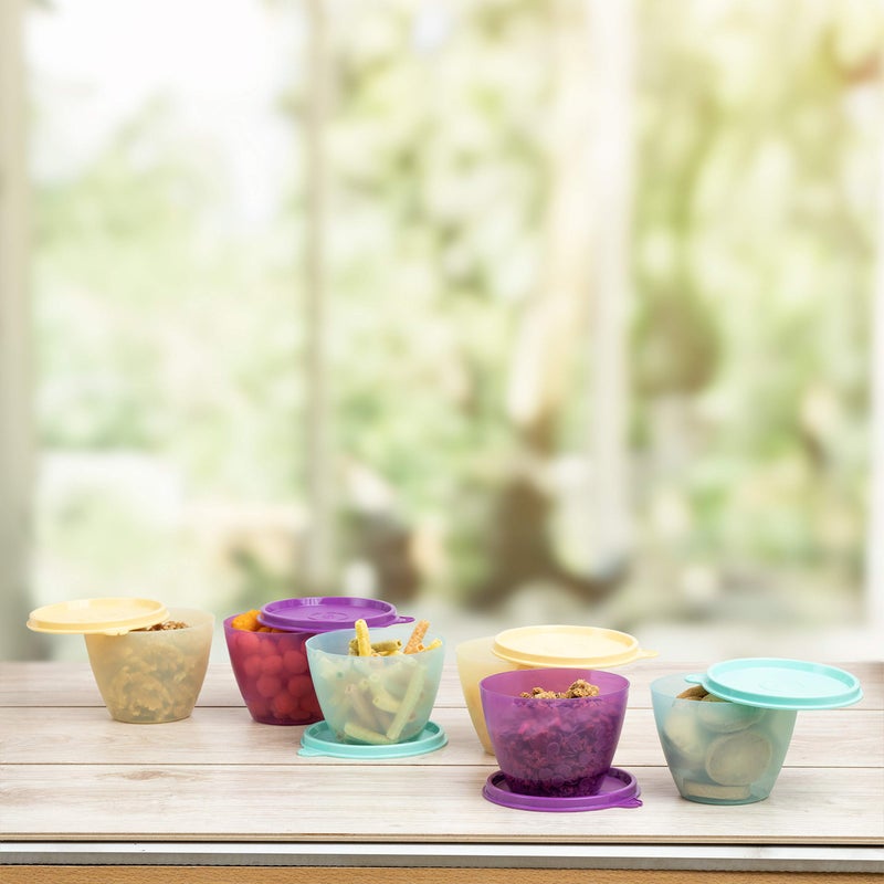 Tupperware Plastic Container - 400ml  6 Pieces  Multicolour - Image 4