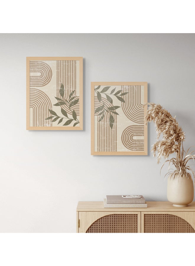 آرت دیکور  مجموعة من 2 لوحة فنية تجريدية بسيطة، مطبوعة بإطار فني، لديكور الحائط البوهيمي الحديث، لغرفة المعيشة، غرفة النوم، المكتب، الاستوديو، ديكور المنزل، الفندق - Image 2