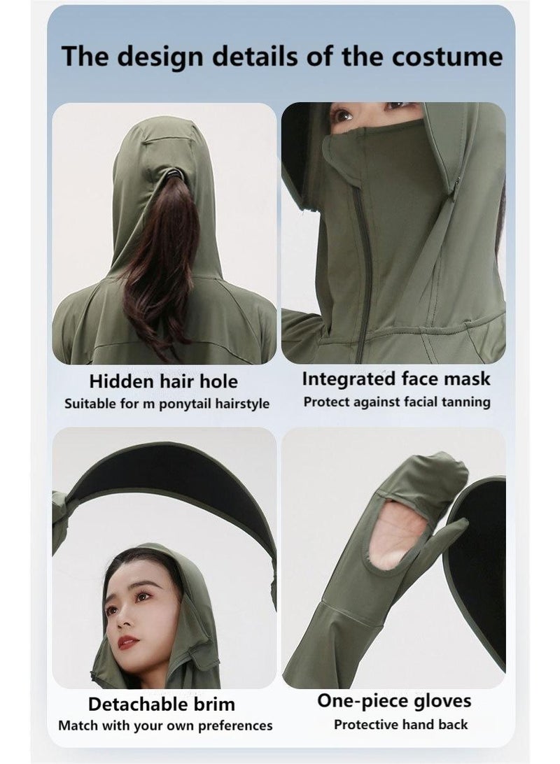 Fashionable And Minimalist Women's Sun Protection Clothing, UPF 50+ Long Sleeved Sun Protection Hoodie - Image 3
