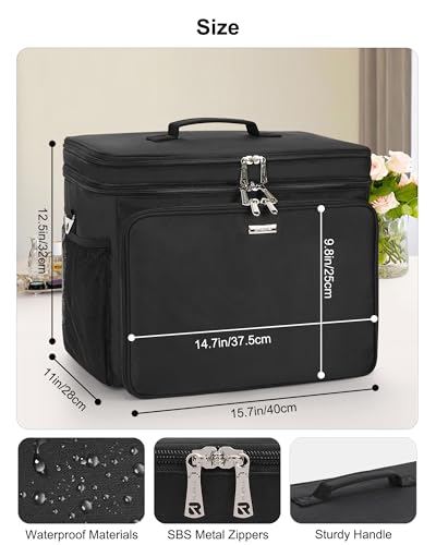 WGEAR Hairstylist Travel Bag Large Capacity Hairdressing Bag with Detachable Dividers Professional Cosmetology Bag for Hairstylists with DualLayer Design Hair Tools Organizer for Travel Black - Image 3