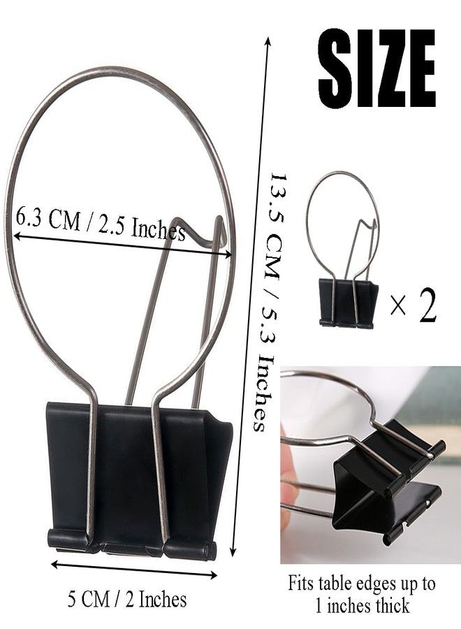 OULIGET Desk Cup Holder Binder Clips Hooks,Disposable Paper Cup Table Edge Clamp,Headphone Bag Keys Hats Pencil Hanger for Home Office and School,2 Pack - Image 2