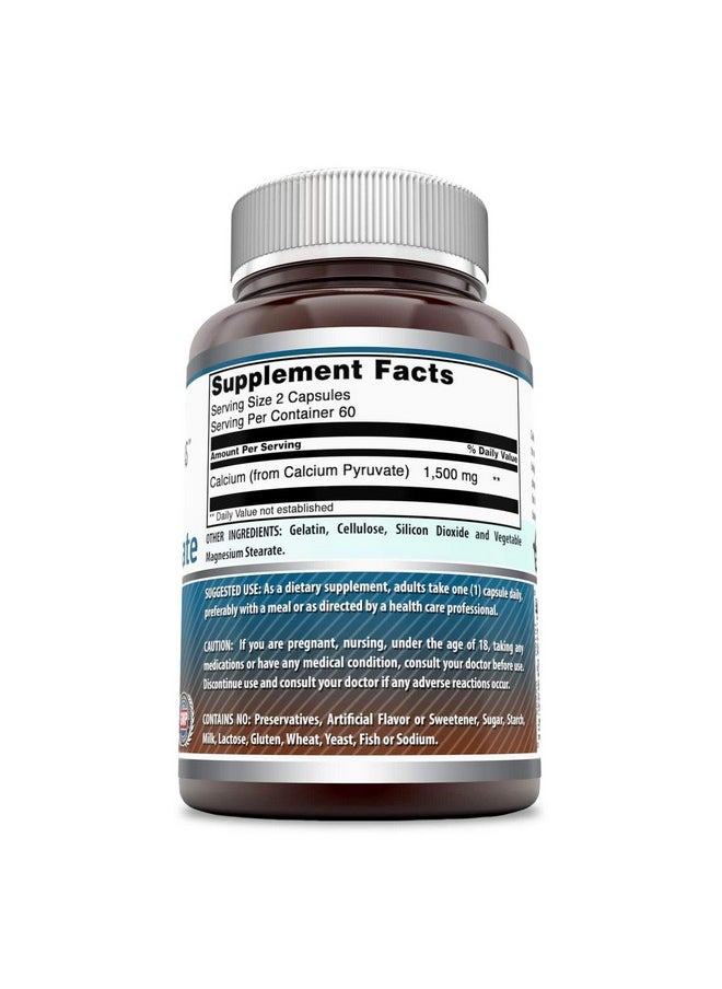 Amazing Nutrition - Amazing Formulas Calcium Pyruvate Supplement 1500Mg Capsules Non Gmogluten Free Energy Support Plus Bone  Nerve Health 120 Count - Image 1