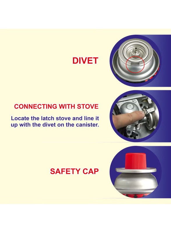 Simba Portable Butane Gas Canister Set 220g/400ml for Camping, Cooking, and Outdoor Adventures, Pack of 4 - Image 5