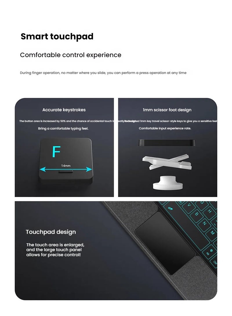 Lenovo Tab 10.1 2025 TB-311FU/XU Tablet Bluetooth Keyboard Case for Lenovo Tab 10.1 2025, Slim and lightweight design - Image 2