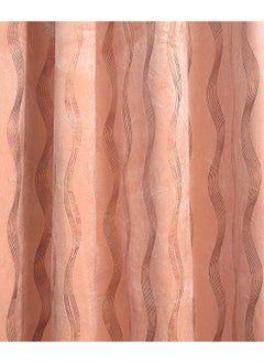 Lines Velvet Foil Print Curtains With Groomets - Polyester-Single Window Curtain- Sound, Sunlight And Heat Insulation- 260X140Cm - Peach - pzsku/ZE94BA756F8EC90E0902CZ/45/_/1708608112/f22b8de1-34cd-4bc0-b501-a149a023f48e