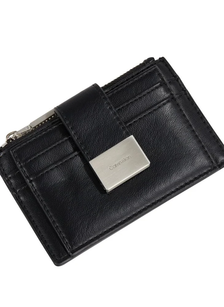 CALVIN KLEIN HARDWARE SNAP TOP ZIP CARDHOLDER