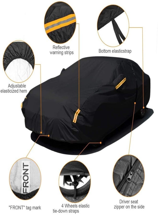 NEVERLAND Sedan Car Cover Waterproof Heavy Duty All Weather Protection Snow Anti-UV Windproof Outdoor Full Car Cover Fit for Automobiles BMW/Mercedes-Benz/Honda（for Car Size:183''L x 70''W x 59''H） - Image 5