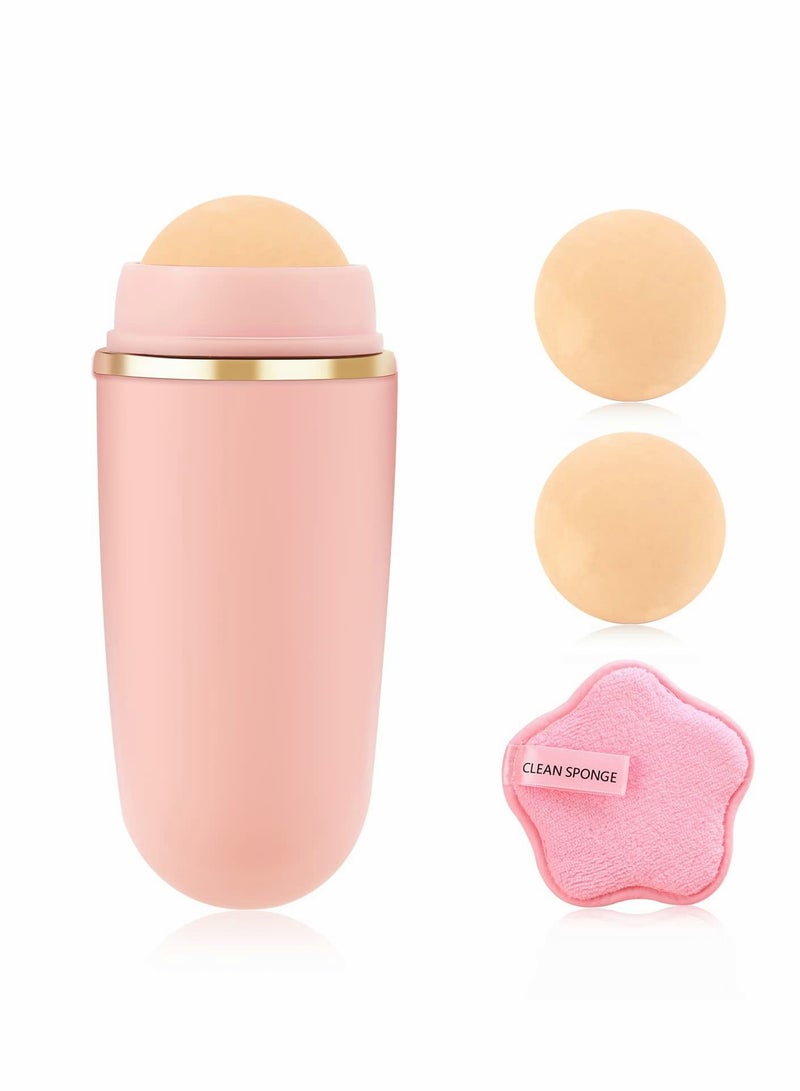 Excefore Volcanic Face Roller Oil Control On-the-Go, Reusable with Two Replaceable Balls and Cleaning Sponge Instant Results Remove Excess Shine Rolling Stone for Absorbing Skin Care - Image 1