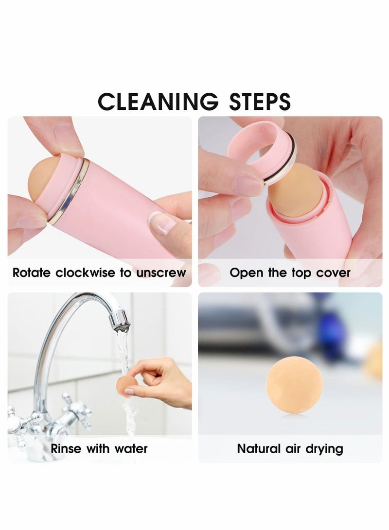 Excefore Volcanic Face Roller Oil Control On-the-Go, Reusable with Two Replaceable Balls and Cleaning Sponge Instant Results Remove Excess Shine Rolling Stone for Absorbing Skin Care - Image 5