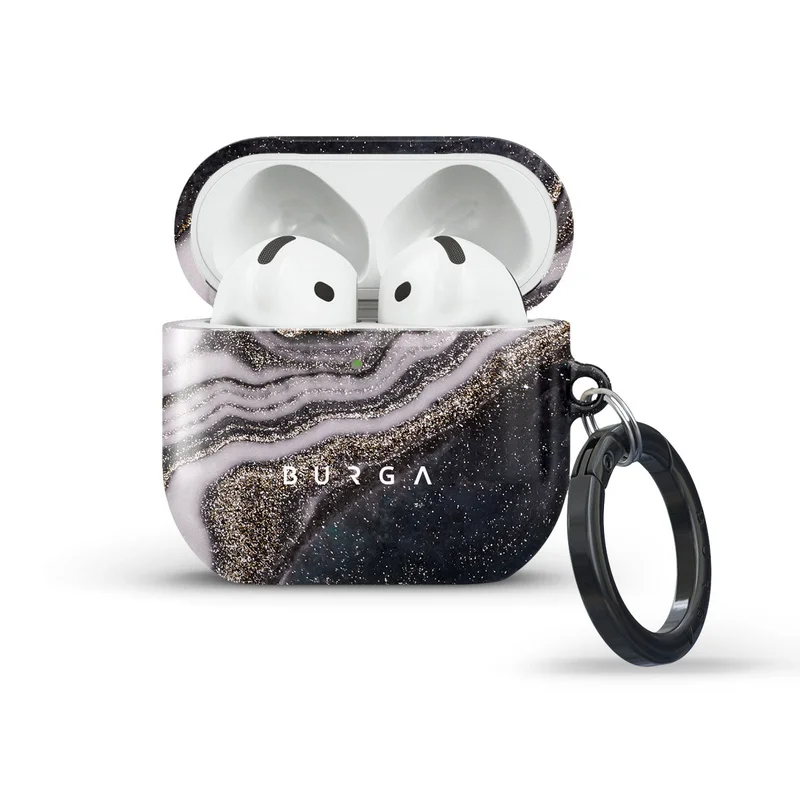 بورجا حافظة حماية أنيقة لآيربودز  ليالي سحرية من بورجا، غطاء شحن مع إضاءة مرئية، مقاومة للخدش والصدمات