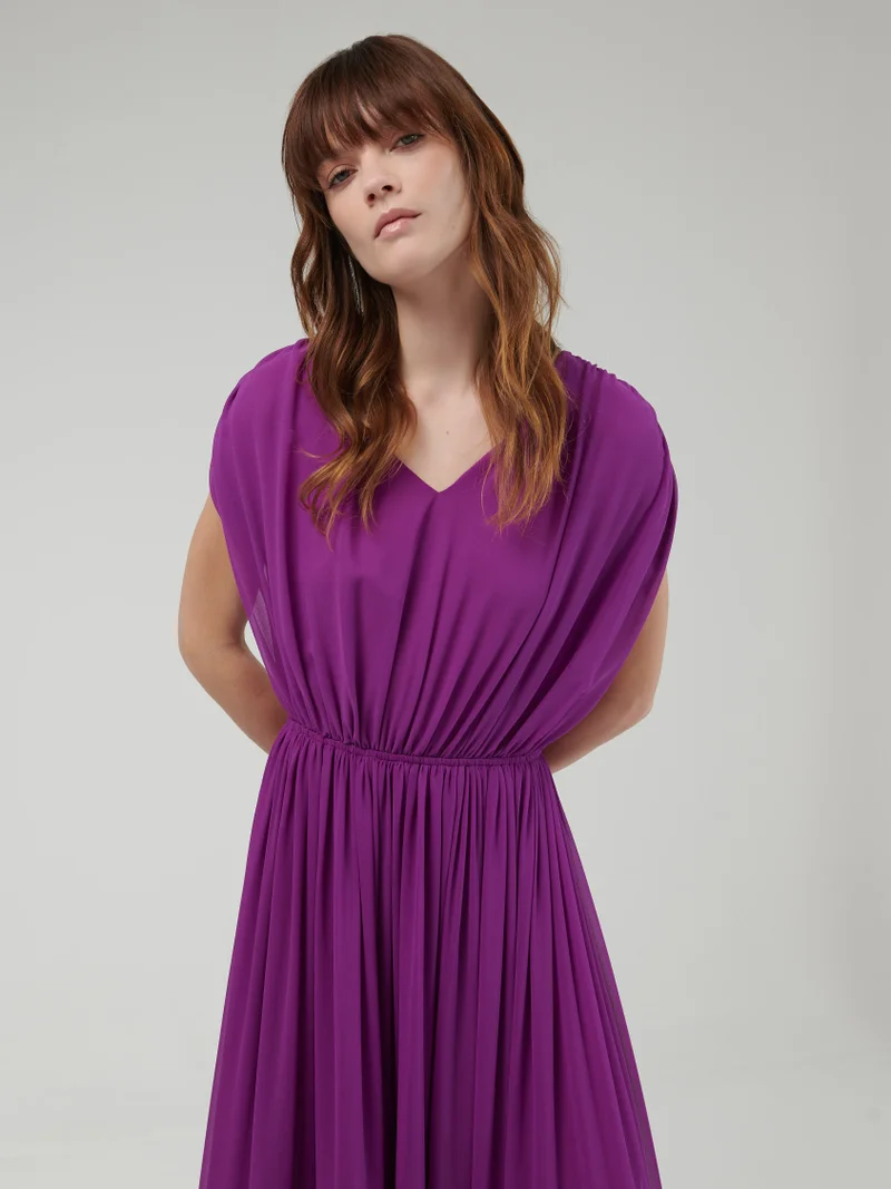 leem Ruffled Purple Dress