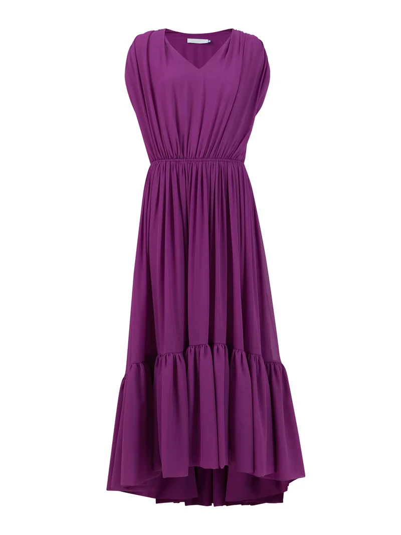leem Ruffled Purple Dress