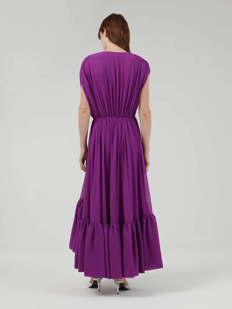 leem Ruffled Purple Dress