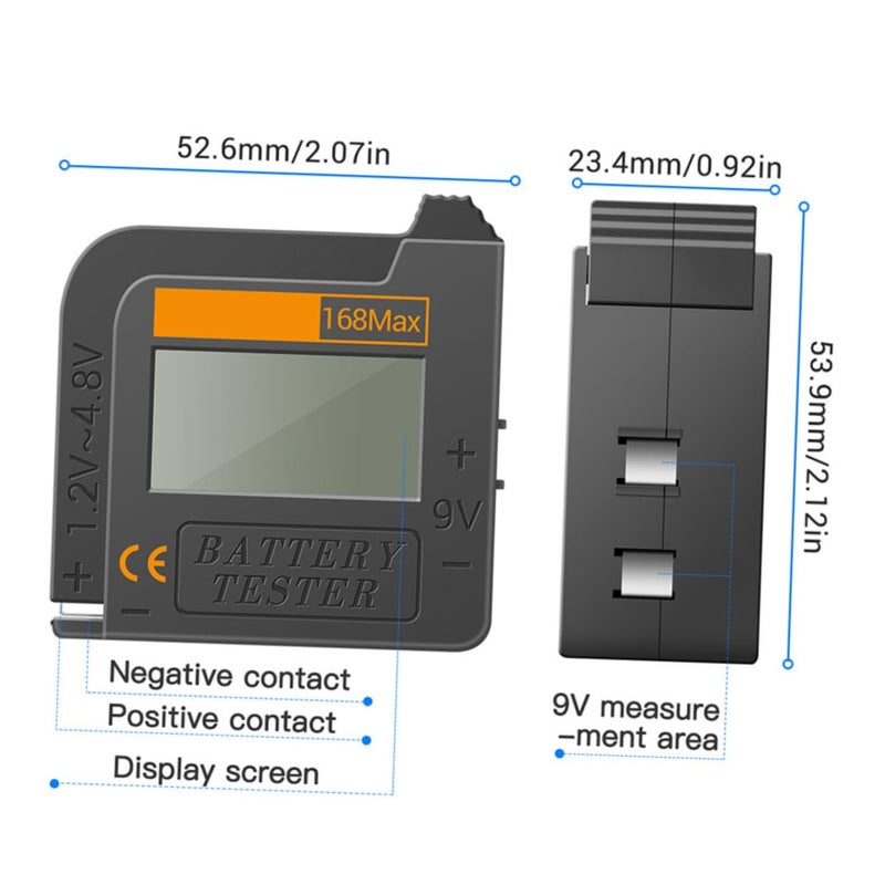 مقياس الجهد المحمول عالي الدقة لاختبار بطارية السيارة والدراجة النارية بشاشة LCD - Image 3