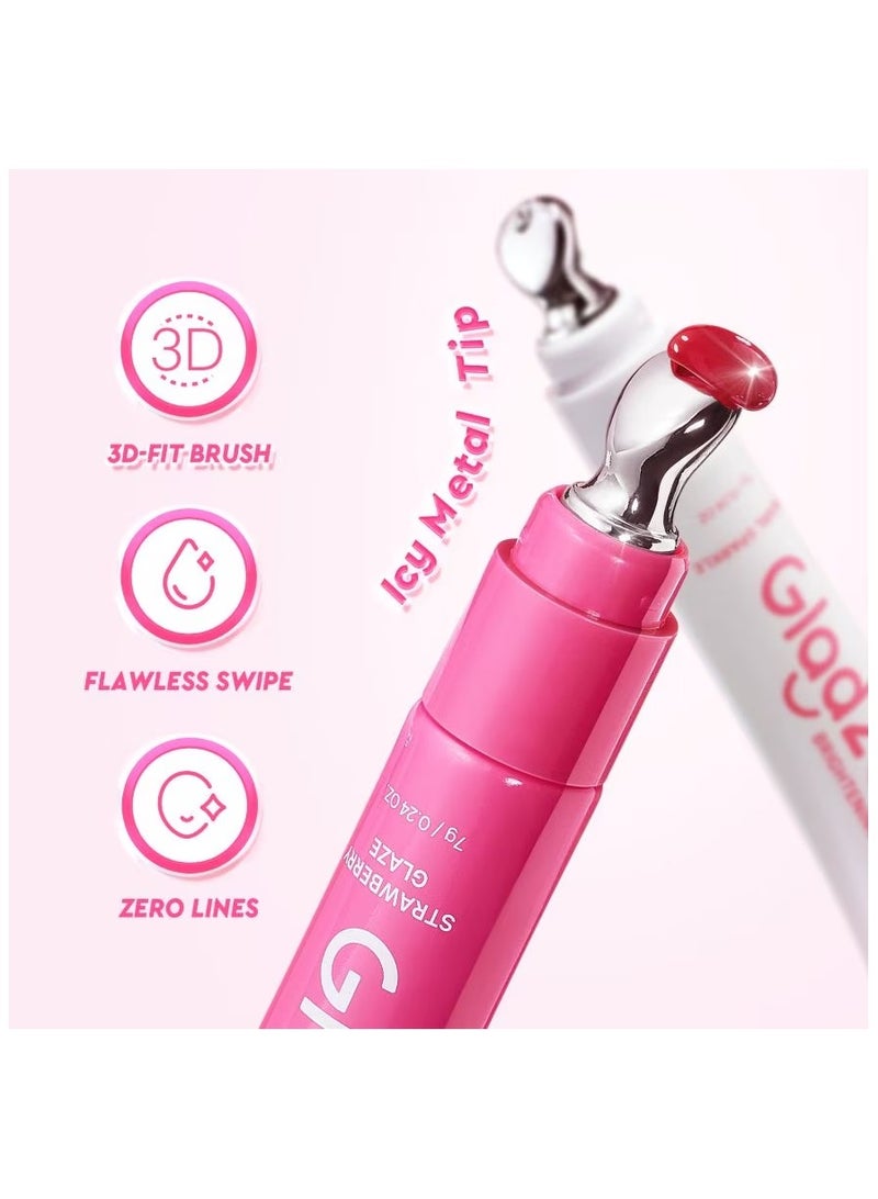 Glad2Glow Complete Set: AHA BHA PHA Intensive Peeling Solution Serum 50ml with Brightening Charm Lip Serum 01 Strawberry Glaze 7g - For Glowing Skin, Brightening Dark Spots, and Acne Treatment - Image 3