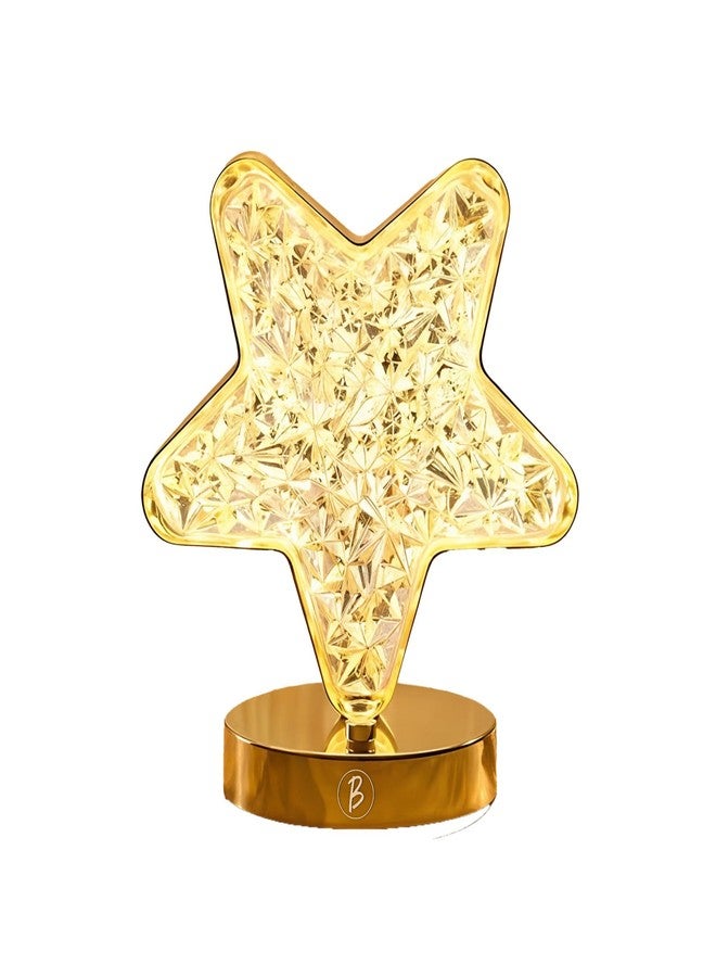 BTfash 3D Star Desk Lamp | Cute Decorative Table Lamp | Acrylic Metal Bedside | Night Light for Living Room, Bedroom, Dining Party Lamp | (Star) - Image 1