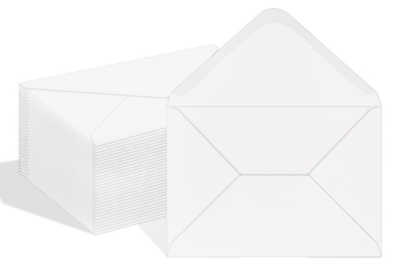 Ouzoustate A7 Envelopes 100 Pack White 5x7 V Flap Invitation Envelopes for 5x7 Photos,Cards, Birthday, Weddings, Graduations, Announcements, Baby Shower 5.28 "x 7.13"(white) - Image 1