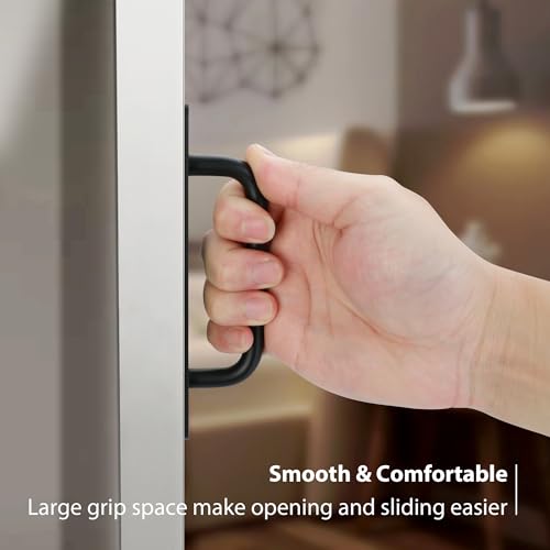 Malimali 4 Pack Black Barn Door Handles, 5" Hole Center Gate Handle Sliding Door Handles Modern Aluminium Door Pull for Pocket Door Bifold Closet Doors Hardware Replacement - Image 4