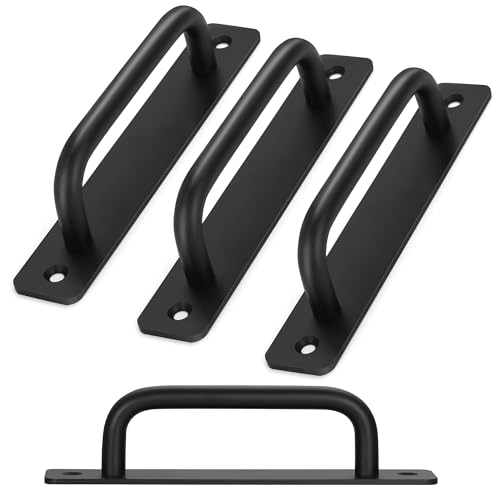 Malimali 4 Pack Black Barn Door Handles, 5" Hole Center Gate Handle Sliding Door Handles Modern Aluminium Door Pull for Pocket Door Bifold Closet Doors Hardware Replacement - Image 1
