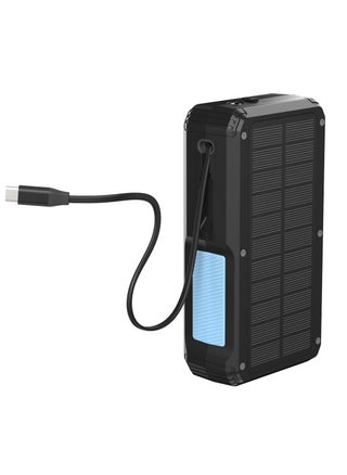 27000mAh Solar Wireless Charging - Black