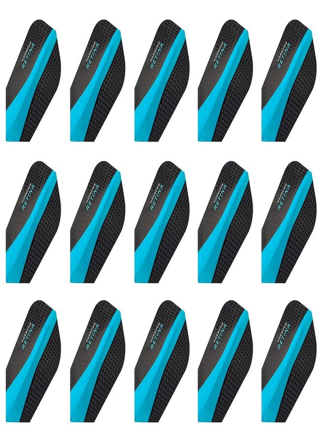 Harrows 5 Sets of 3 Retina Slim Aqua Blue Dart Flights Plus 1 Set of 3 Aluminum Dart Flight Protectors & Bracelet - Image 2