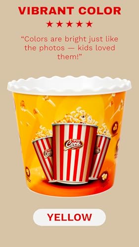 ONONEXPRESS Modern Style Reusable Plastic Popcorn Box/Popcorn Containers/Popcorn Bowls Set for Movie Theater Night - (BPA Free - 4 Pack - 75 oz) (Popcorn Mix E) - Image 3