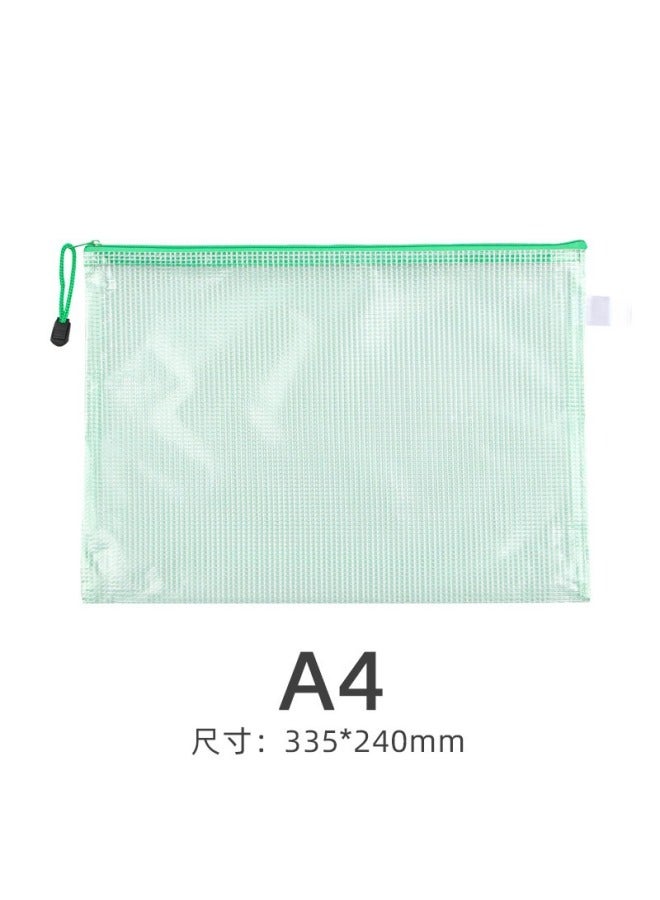 Transparent File Bag  A4 Office Supplies Mesh Zipper Bag Stationery Pvc Waterproof Satchel Test Paper Information Bag - Image 1