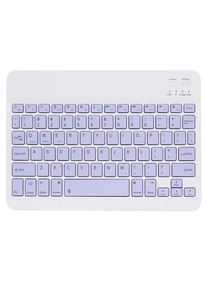 Universal Wireless BT Keyboard Three System Rechargeable Mobilephone Tablet Purple - Image 1
