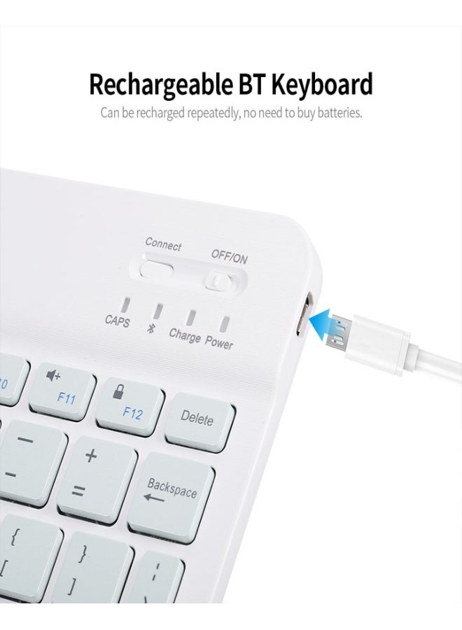 Universal Wireless BT Keyboard Three System Rechargeable Mobilephone Tablet Purple - Image 4