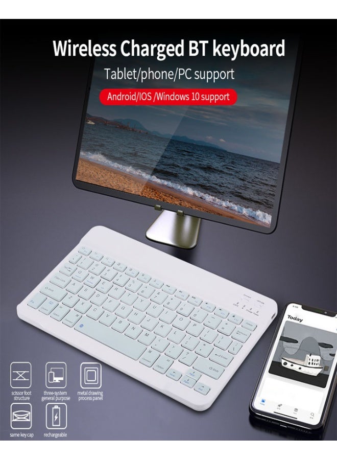 Universal Wireless BT Keyboard Three System Rechargeable Mobilephone Tablet Purple - Image 3