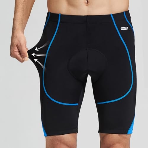 Santic شورتات سانيتيك للدراجات للرجال بنطلون دراجات نصف بنطلون 4D كولماكس مبطن أزرق M - Image 2
