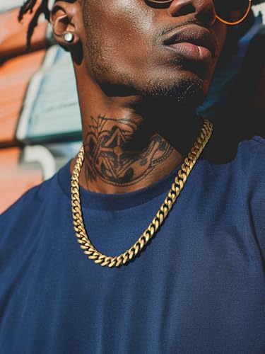 ChainsPro 18k Gold Curb Chain for Men 6mm 24 inch Golden Necklace Men Chain Gold - Image 3