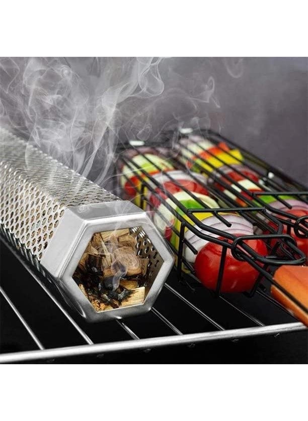 COSKIRA COSKIRA Plated Stainless Steel BBQ Portable Barbecue BBQ Grill Net Barbecue Grilling Clip Fish Rack BBQ Accessories Camping BBQ Fish Grill Clip Barbecue Net Basket for Steak PotatoesChopsKabob2  - Image 2