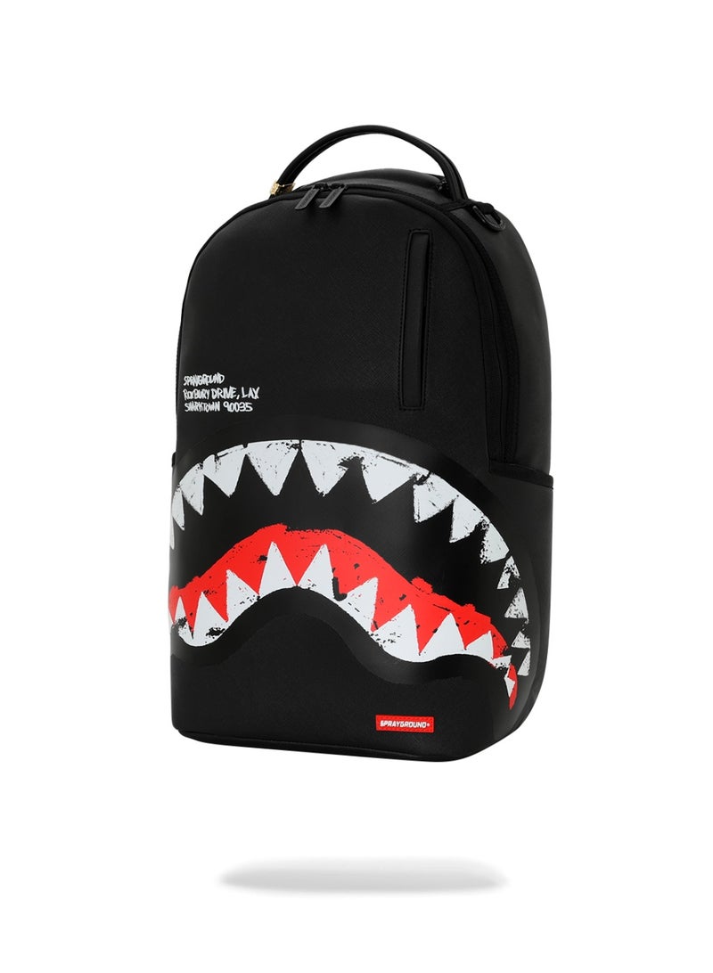 SPRAYGROUND SHARK CENTRAL BLACK EMBROIDERED SHARK DLXSV BACKPACK - Image 5