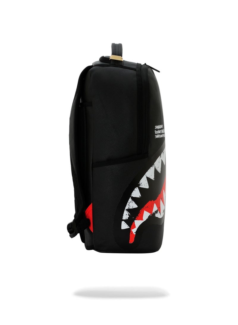 SPRAYGROUND SHARK CENTRAL BLACK EMBROIDERED SHARK DLXSV BACKPACK - Image 3