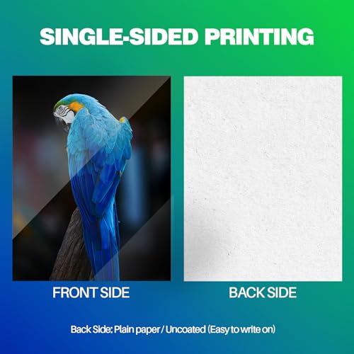 Magecubiku Inkjet Photo Paper 8.5x11 Inches,Glossy 200 Sheets 70 lb/260 gsm Premium Thick Single Sided Heavyweight Photographic Paper for Inkjet Printer Instant Dry Professional Postcard Picture Use Dye Ink - Image 2