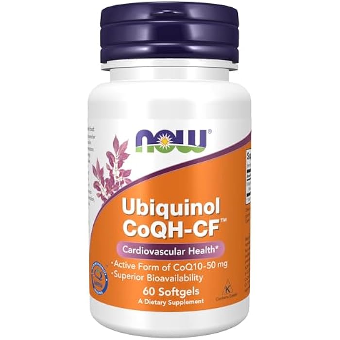 now Supplements, Ubiquinol CoQH-CF™ (the Active Form of CoQ10 - 50 mg with Superior Bioavailability), 60 Softgels - Image 1