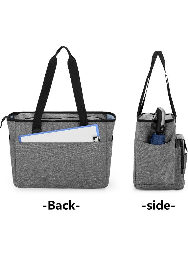 Trunab Nurse Tote Bag for Work with Padded 15.6â€ Laptop Sleeve, Nurse Bag for Hospice Visit, Home Health Care (Grey) - Image 4