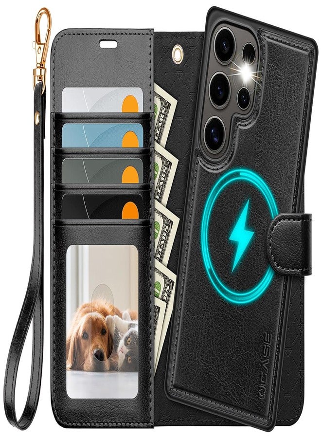 OCASE Removable Case for Samsung Galaxy S25 Ultra 5G, 2 in 1 Inner TPU Shockproof Leather Wallet, RFID Blocking, Card Slots, Kickstand Cover for Samsung Galaxy S25 Ultra - Black - Image 1